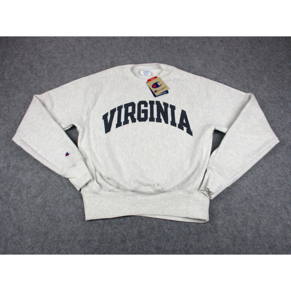 Virginia Cavaliers Sweatshirt Mens Small Gray Blue NCAA Champion Reverse Weave